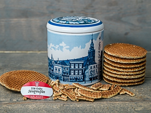 Siroopwafels 10 st. pot Gouda blauw